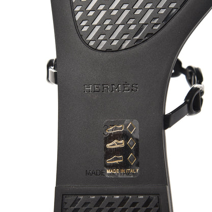 Hermes Rubber Chaine d'Ancre Rivage Sandals 37 Black 7 of 8