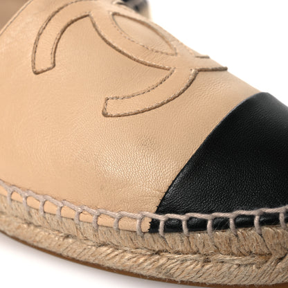 Chanel Lambskin CC Espadrilles 40 Beige Black 13 of 14