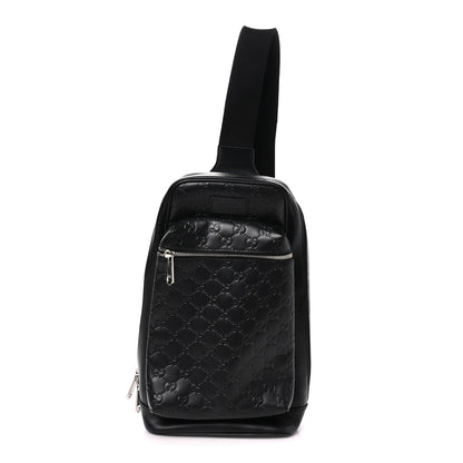 Gucci Guccissima Sling Backpack Black 1 of 10