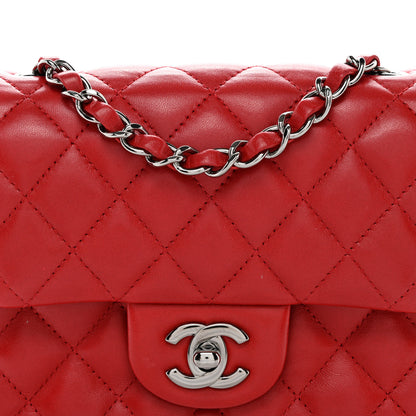 Chanel Lambskin Quilted Mini Square Flap Red 8 of 10