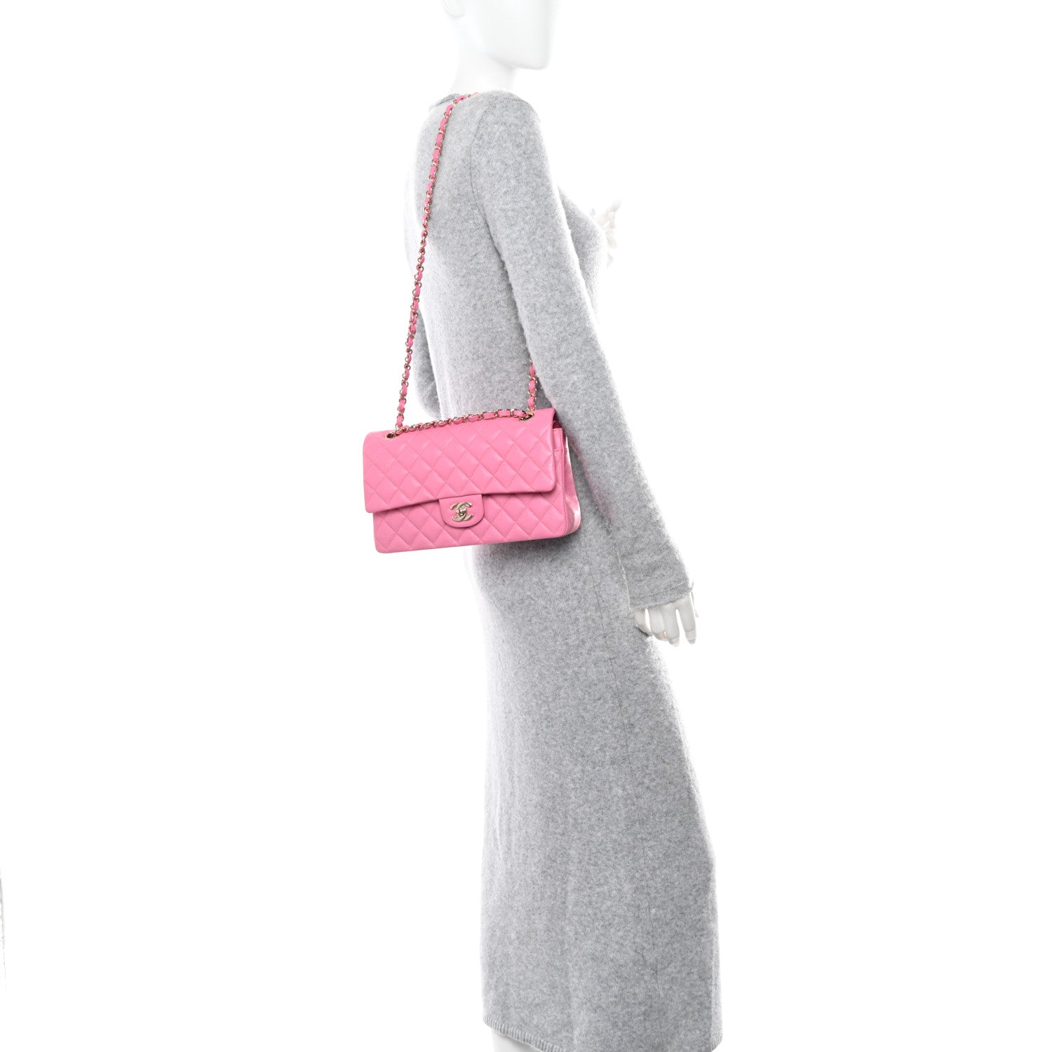 Chanel Caviar Quilted Medium Double Flap Pink 2 of 10