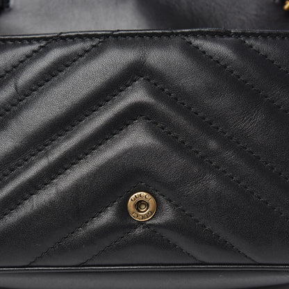 Gucci Calfskin Matelasse Super Mini GG Marmont Shoulder Bag Black 8 of 12
