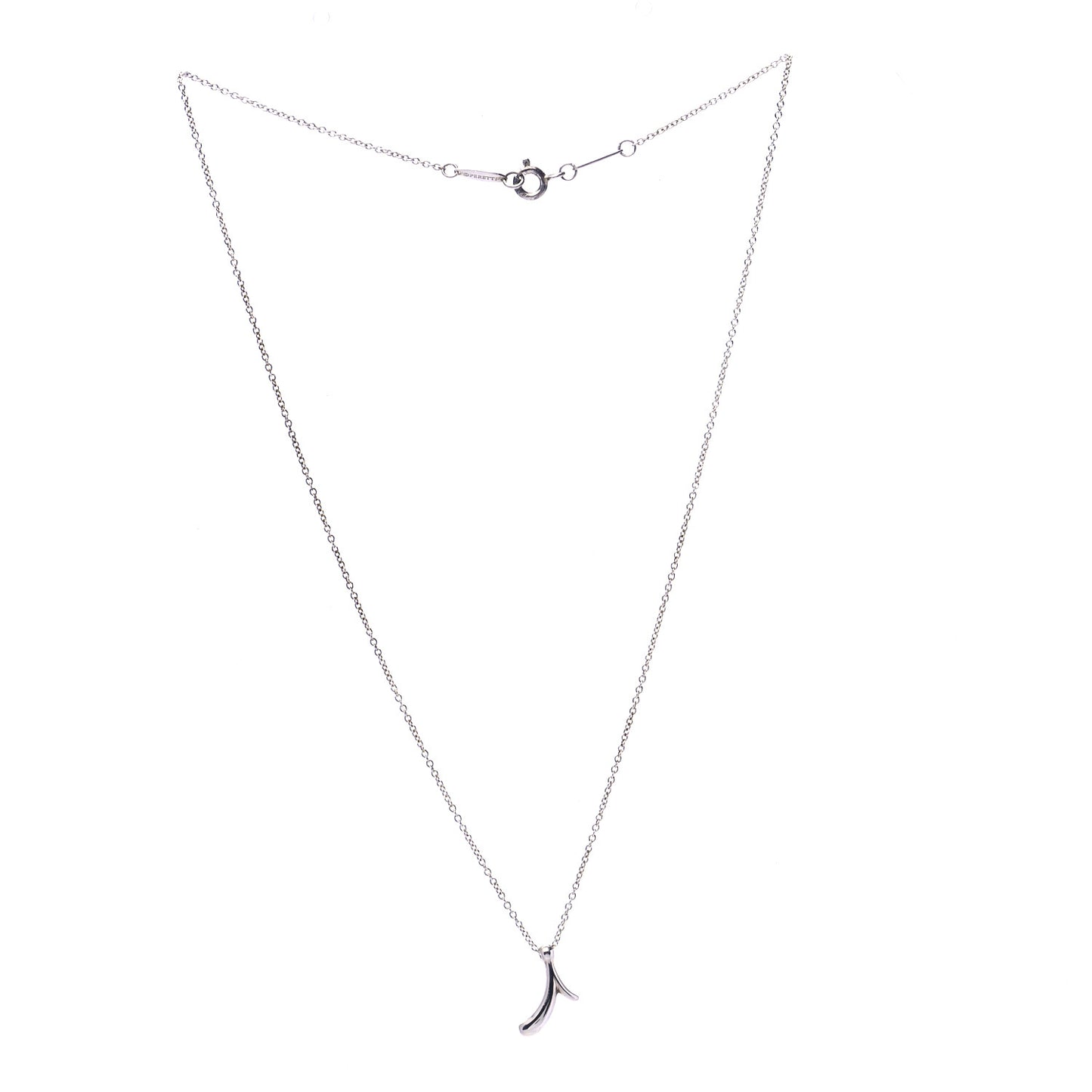 Sterling Silver Elsa Peretti Letter I Pendant Necklace