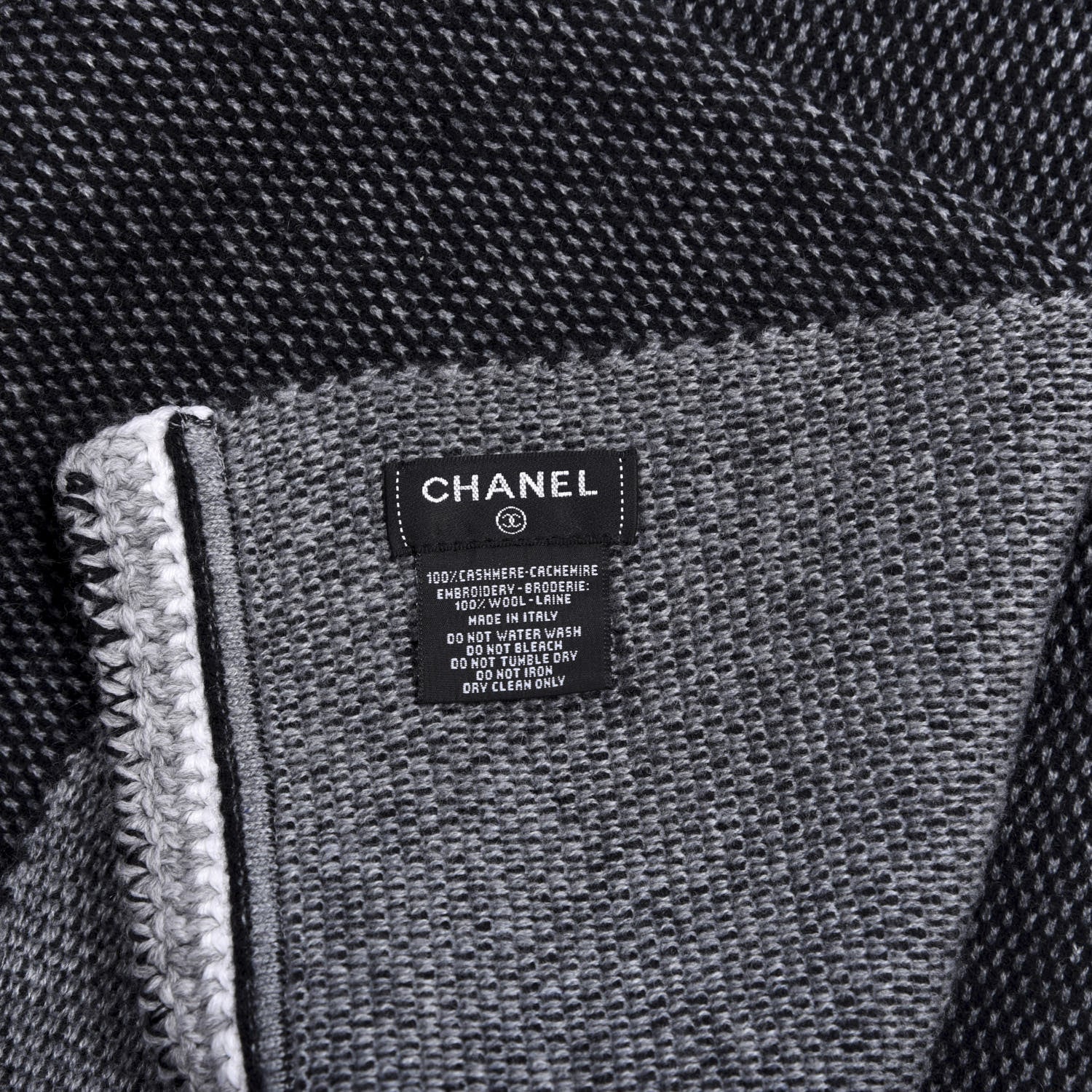 Chanel Cashmere CC Scarf Grey 4 of 4