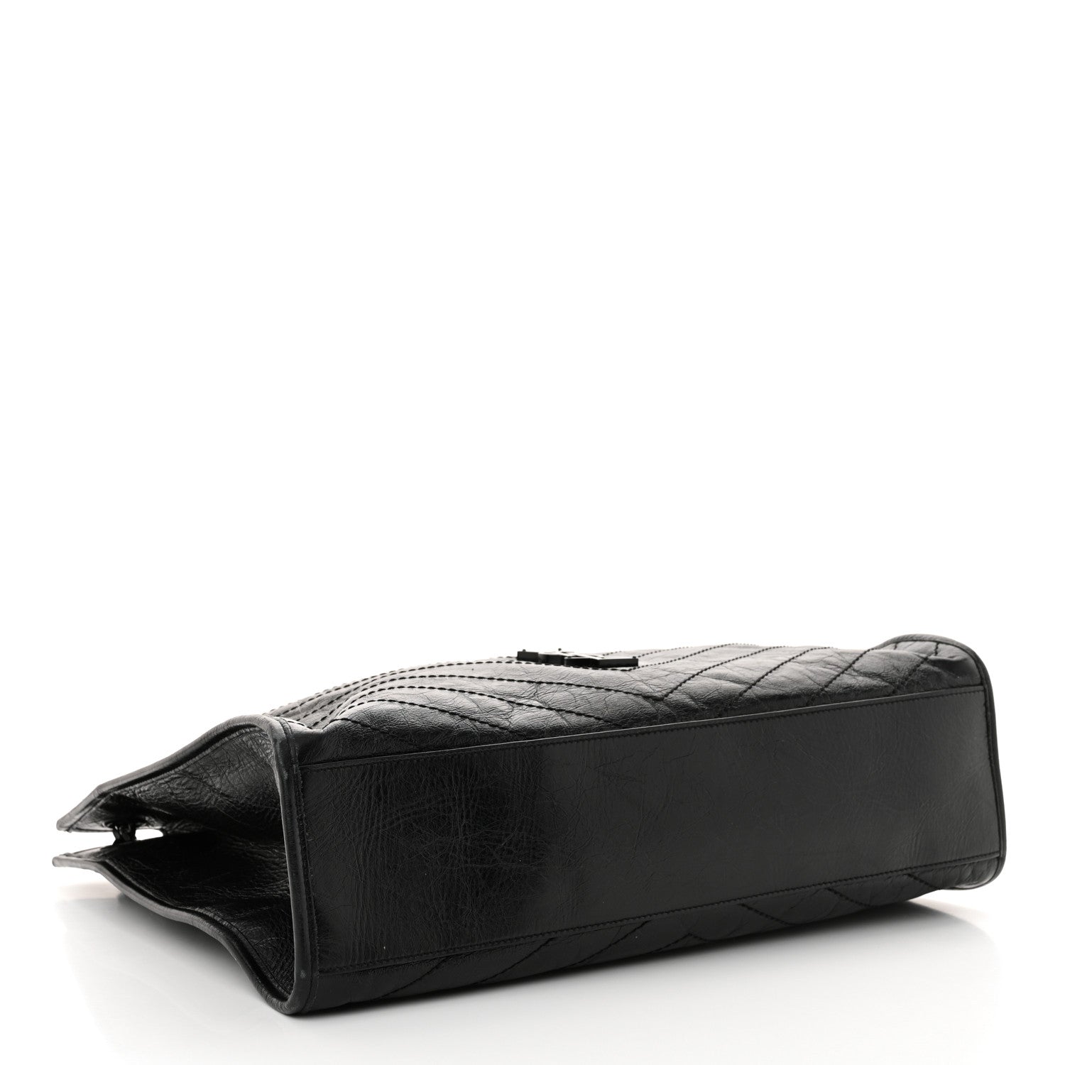 Saint Laurent Crinkled Calfskin Matelasse Monogram Large Niki Shopper Tote Black 4 of 16