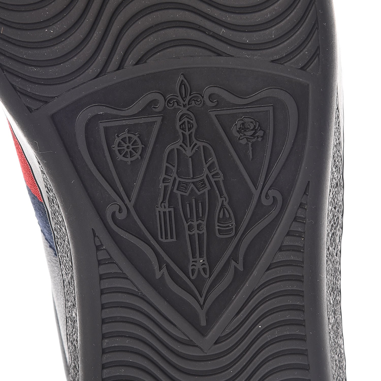 Gucci Calfskin Web Bee Embroidered Mens Ace Sneakers 7.5 Black 10 of 12