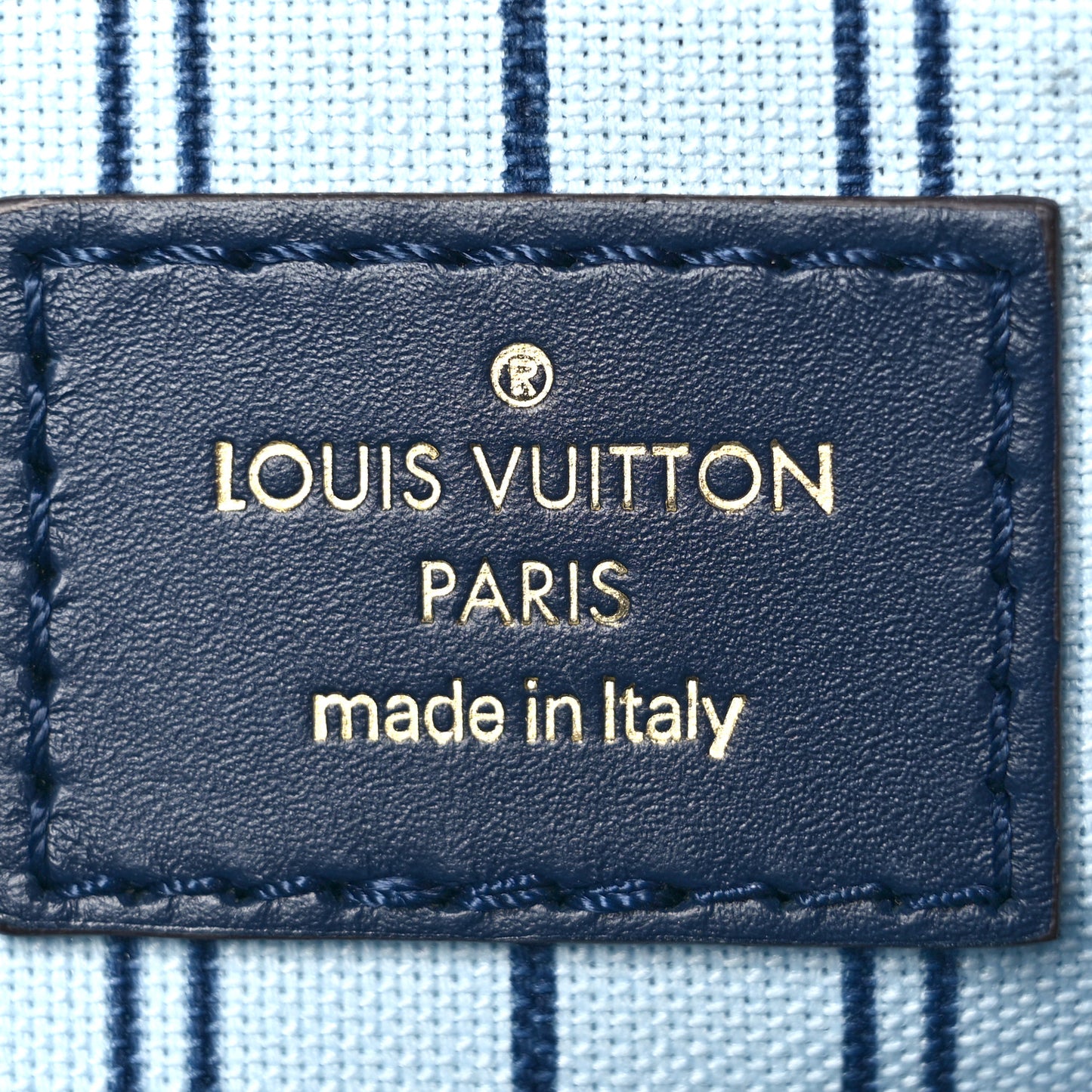 Raffia Calfskin Monogram Giant Onthego MM Blue