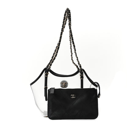 Chanel Mesh Calfskin Small Shopping Bag Transparent Black 3 of 12