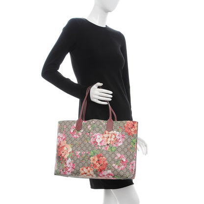 Gucci GG Supreme Monogram Blooms Medium Reversible Tote Beige Multicolor Dry Rose 2 of 14