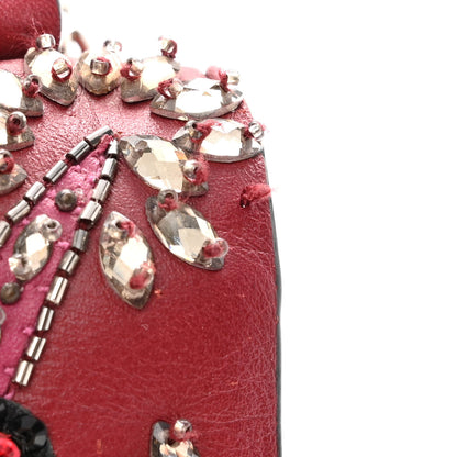 Valentino Garavani Vitello Crystal Loveblade Embellished Mini Glam Lock Rockstud Flap Rubino 13 of 14