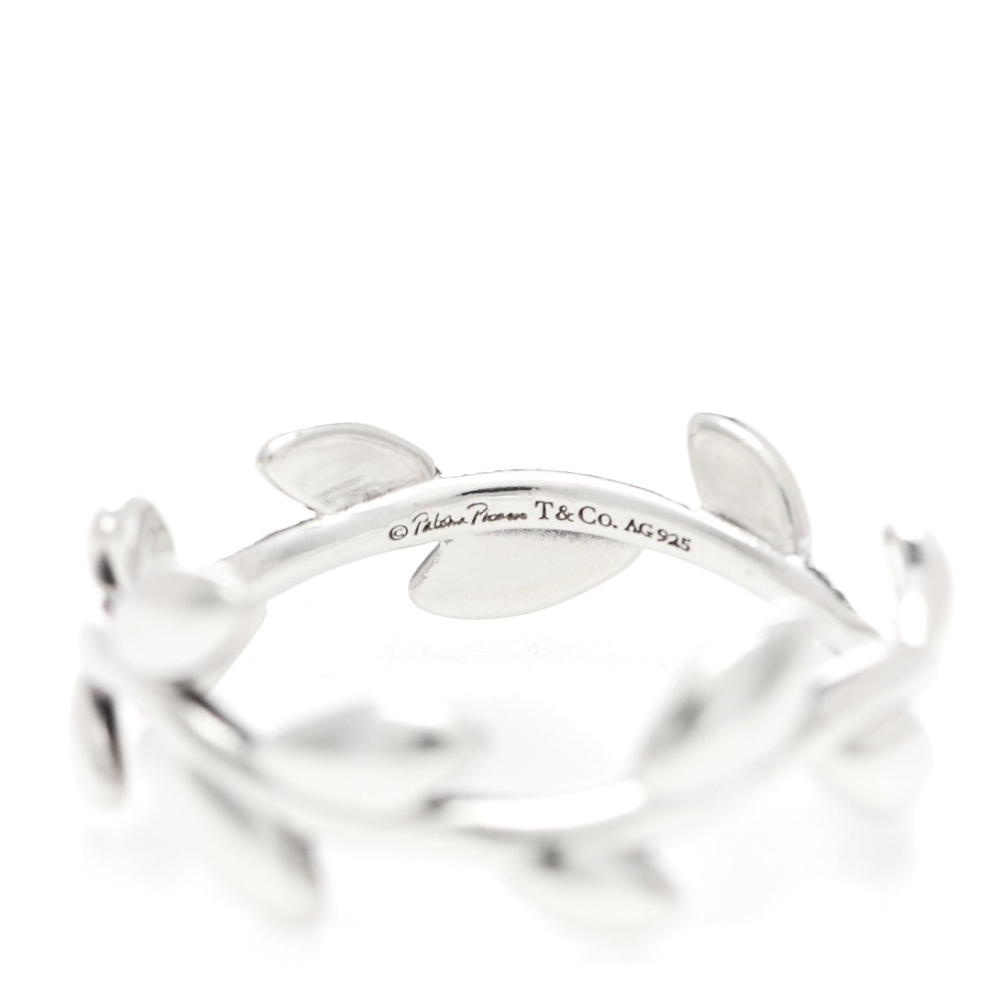 Sterling Silver Narrow Paloma Picasso Olive Leaf Band Ring 52 6