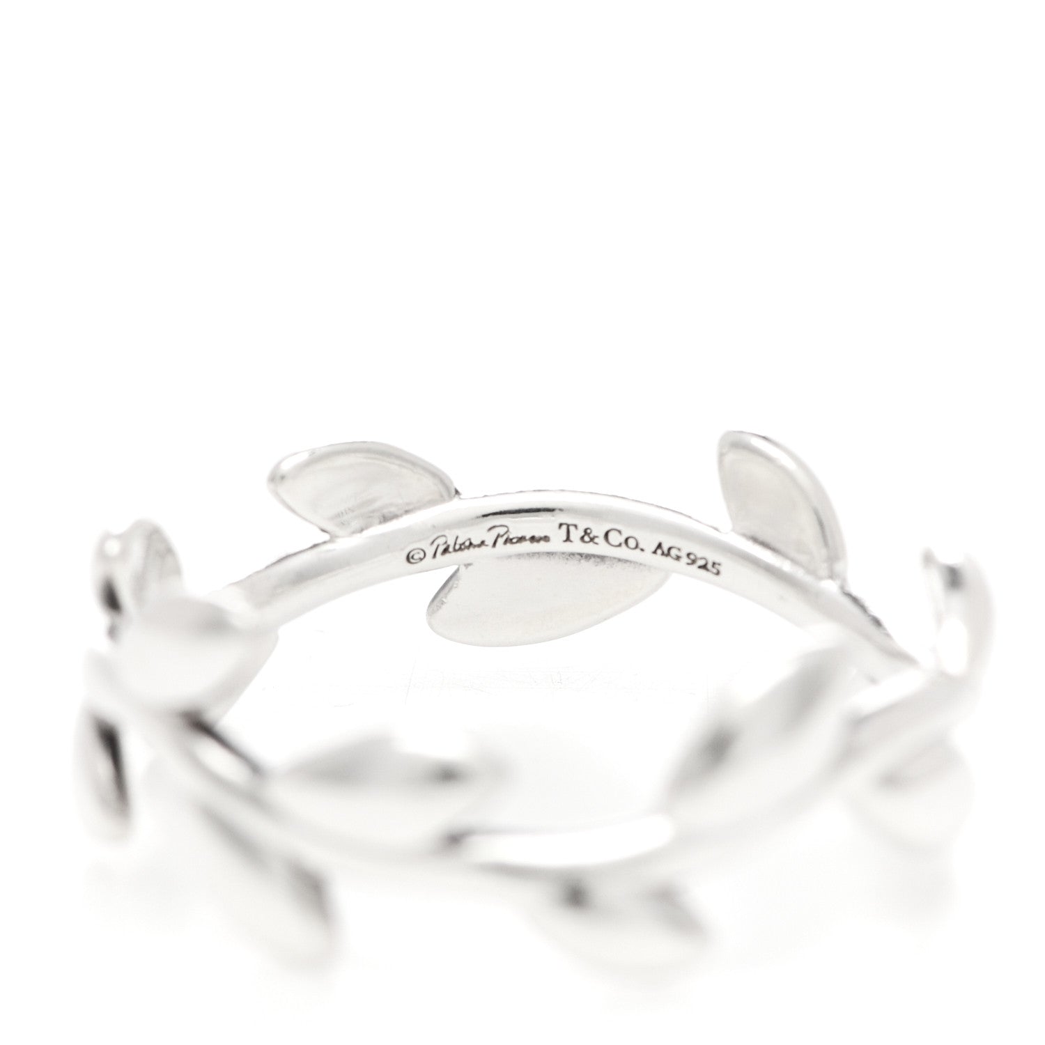 Tiffany Sterling Silver Narrow Paloma Picasso Olive Leaf Band Ring 52 6 4 of 5