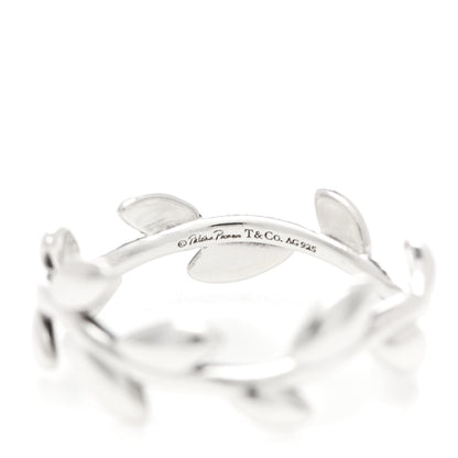 Tiffany Sterling Silver Narrow Paloma Picasso Olive Leaf Band Ring 52 6 4 of 5