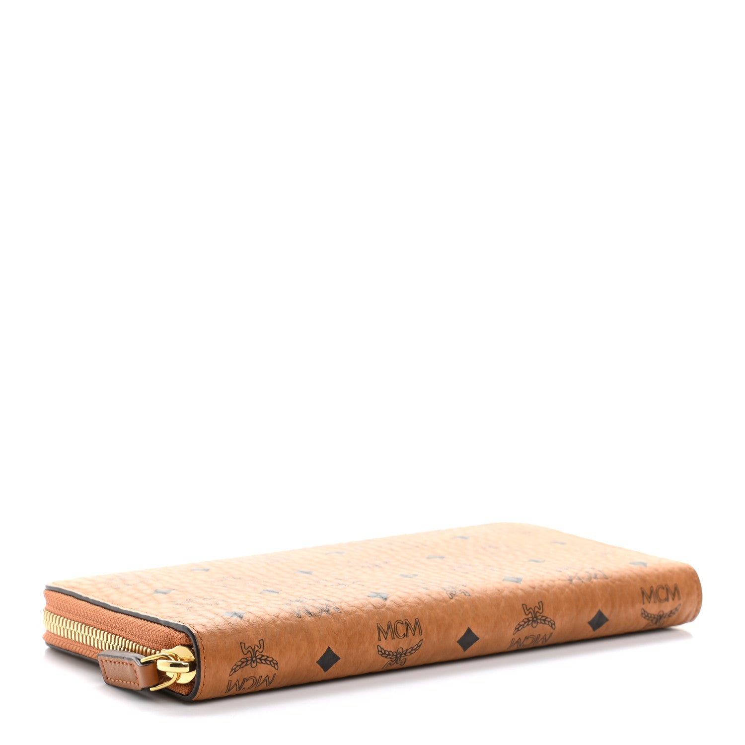 MCM Visetos Large Zip Around Wallet Cognac 4 of 7