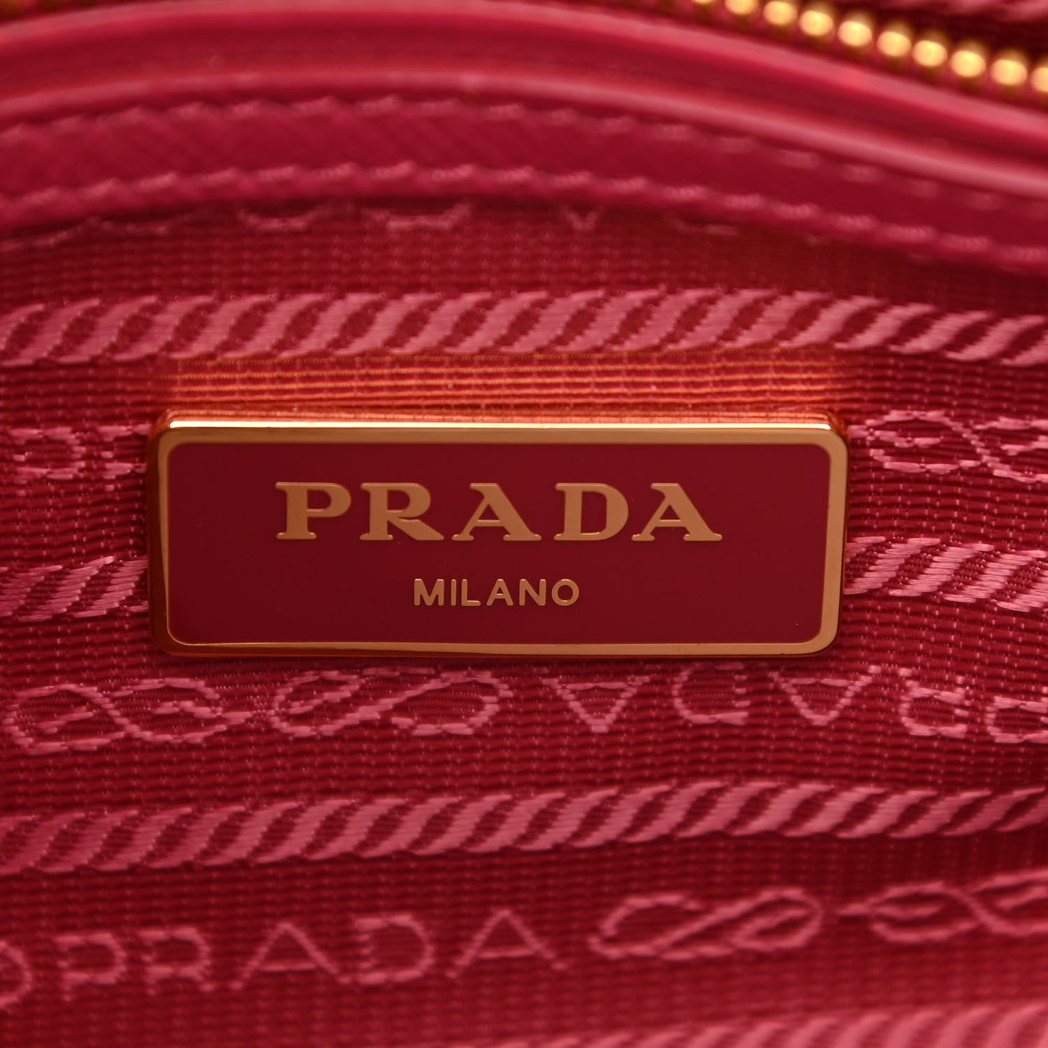 Prada Saffiano Vernice Small Promenade Tote Peonia 7 of 16