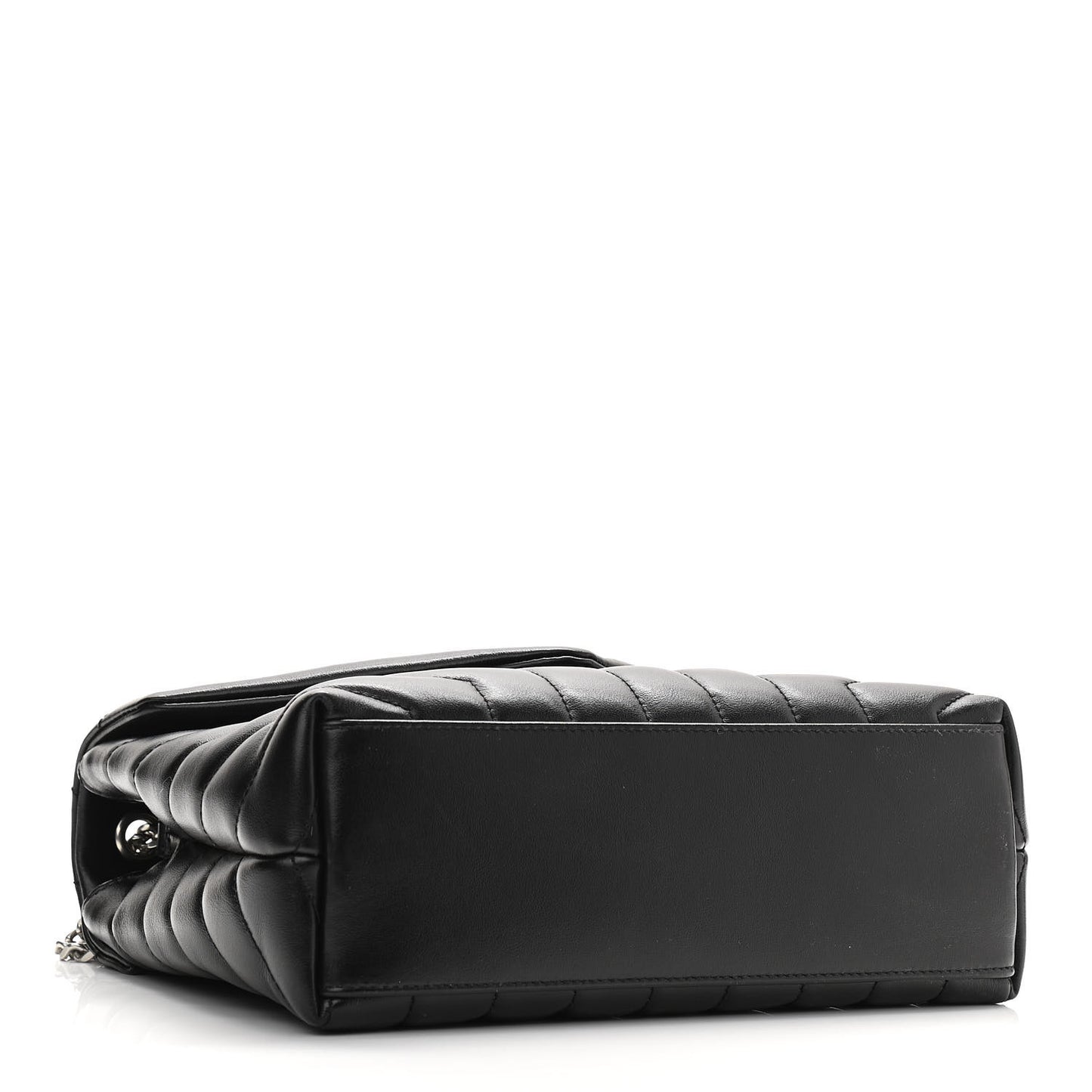 Calfskin Y Quilted Monogram Small Loulou Chain Satchel Black