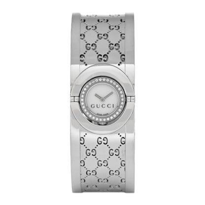Gucci Stainless Steel Diamond Bezel Mother of Pearl 23mm Twirl Quartz Watch 1 of 5