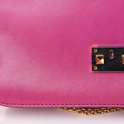 Valentino Garavani Shiny Nappa L'Amour Rockstud Shoulder Bag Fuxia 12 of 14