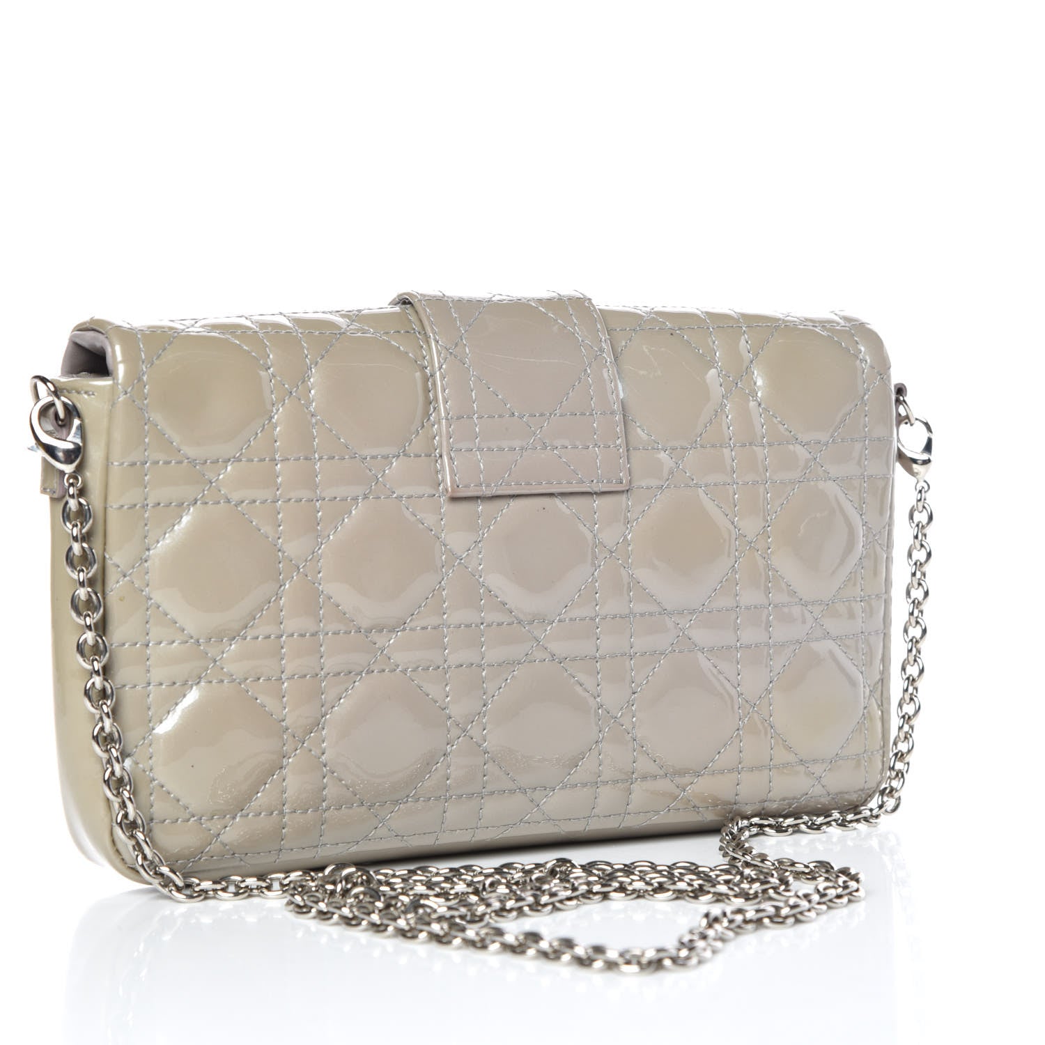 Christian Dior Patent Cannage New Lock Pouch Grey 3 of 9
