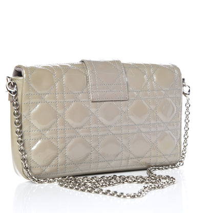 Christian Dior Patent Cannage New Lock Pouch Grey 3 of 9
