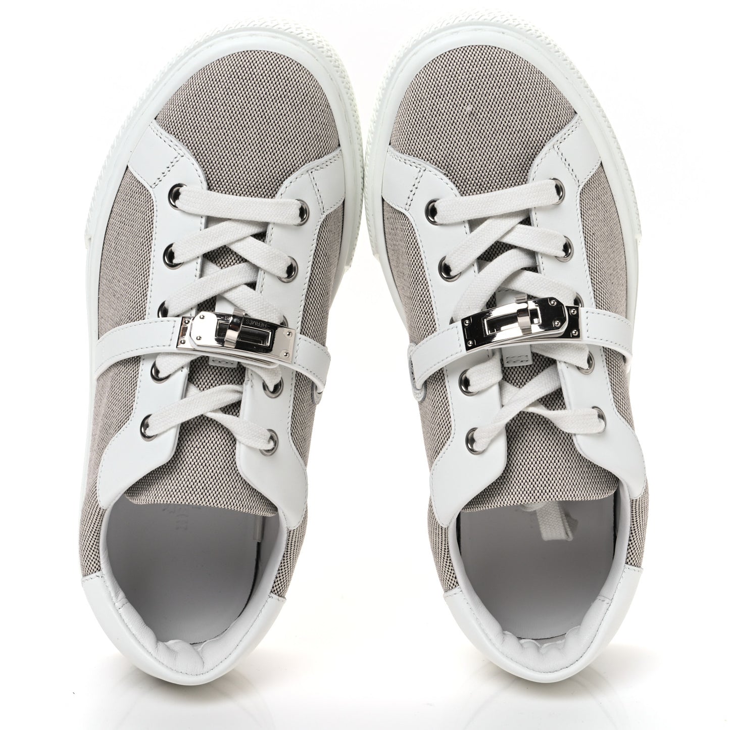 Calfskin Canvas Day Sneakers 36 Prunoir White