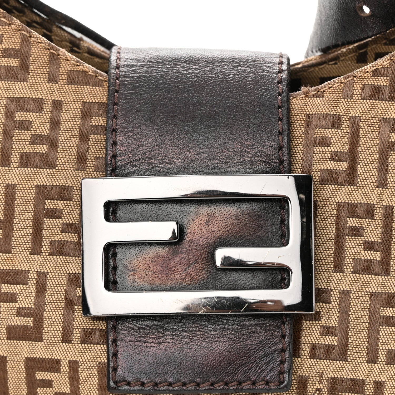 Fendi Zucchino Vitello Hobo Beige Black 22 of 23