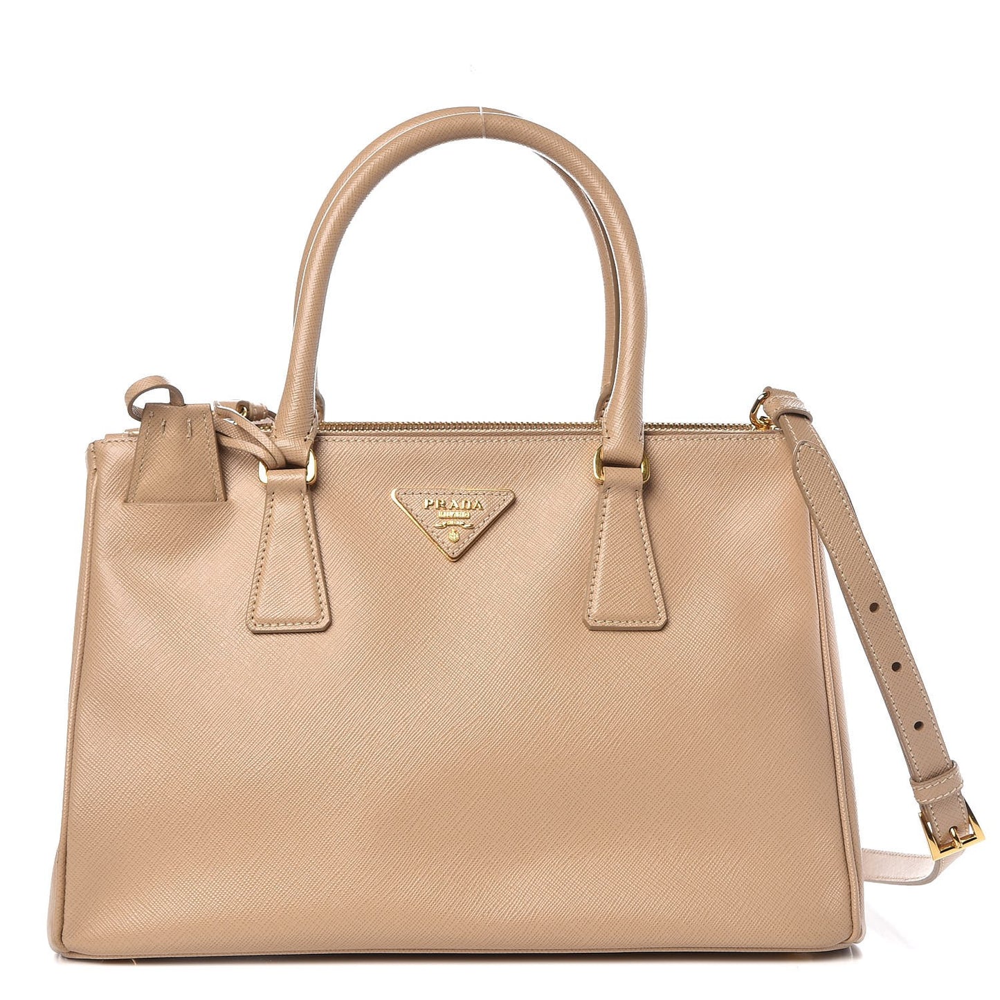 Saffiano Small Galleria Double Zip Tote Sabbia
