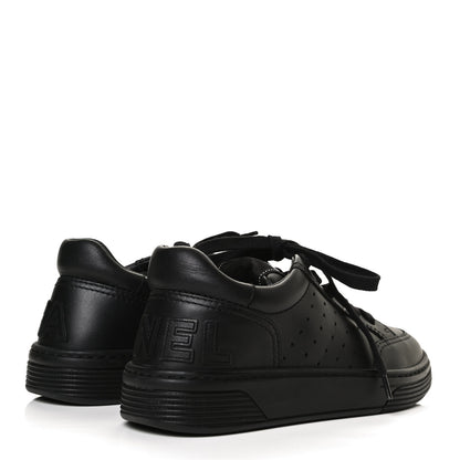 Chanel Calfskin Womens Logo Sneakers 35.5 Black 4 of 11