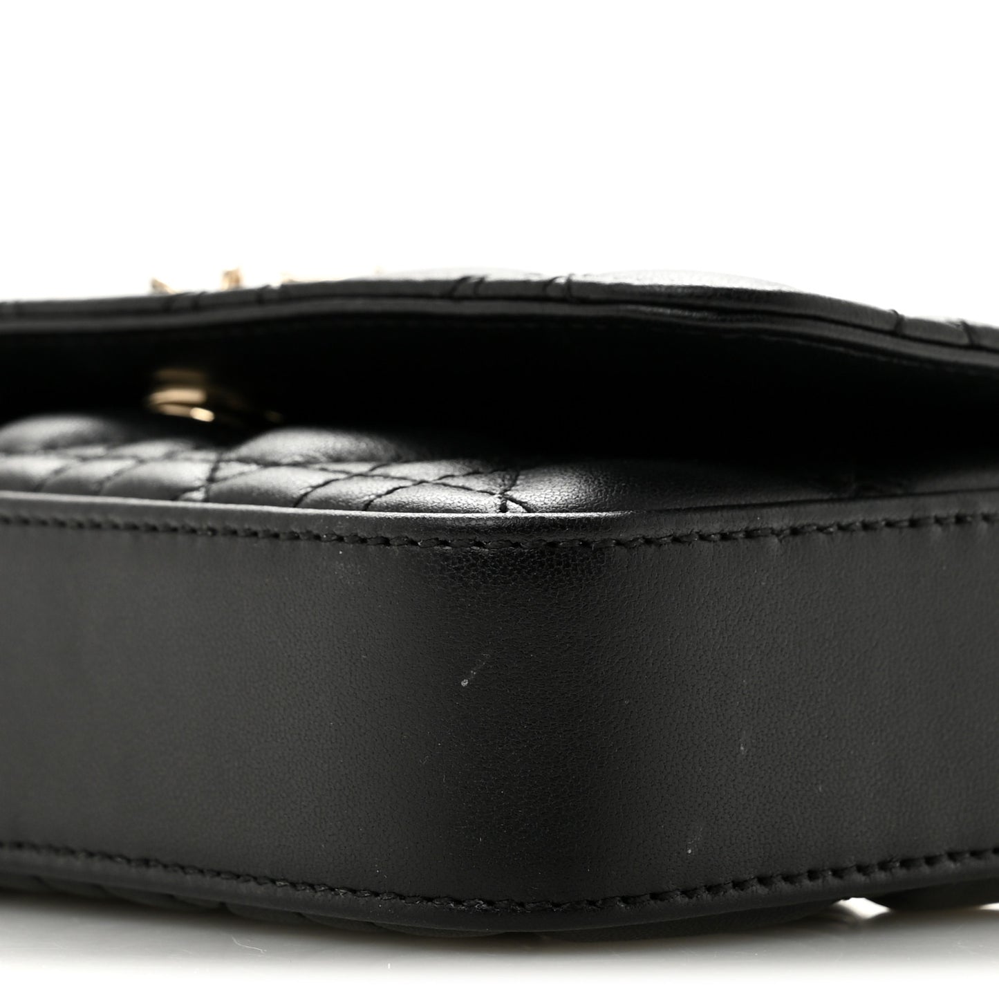 Lambskin Cannage Dior Talk Phone Pouch  Black