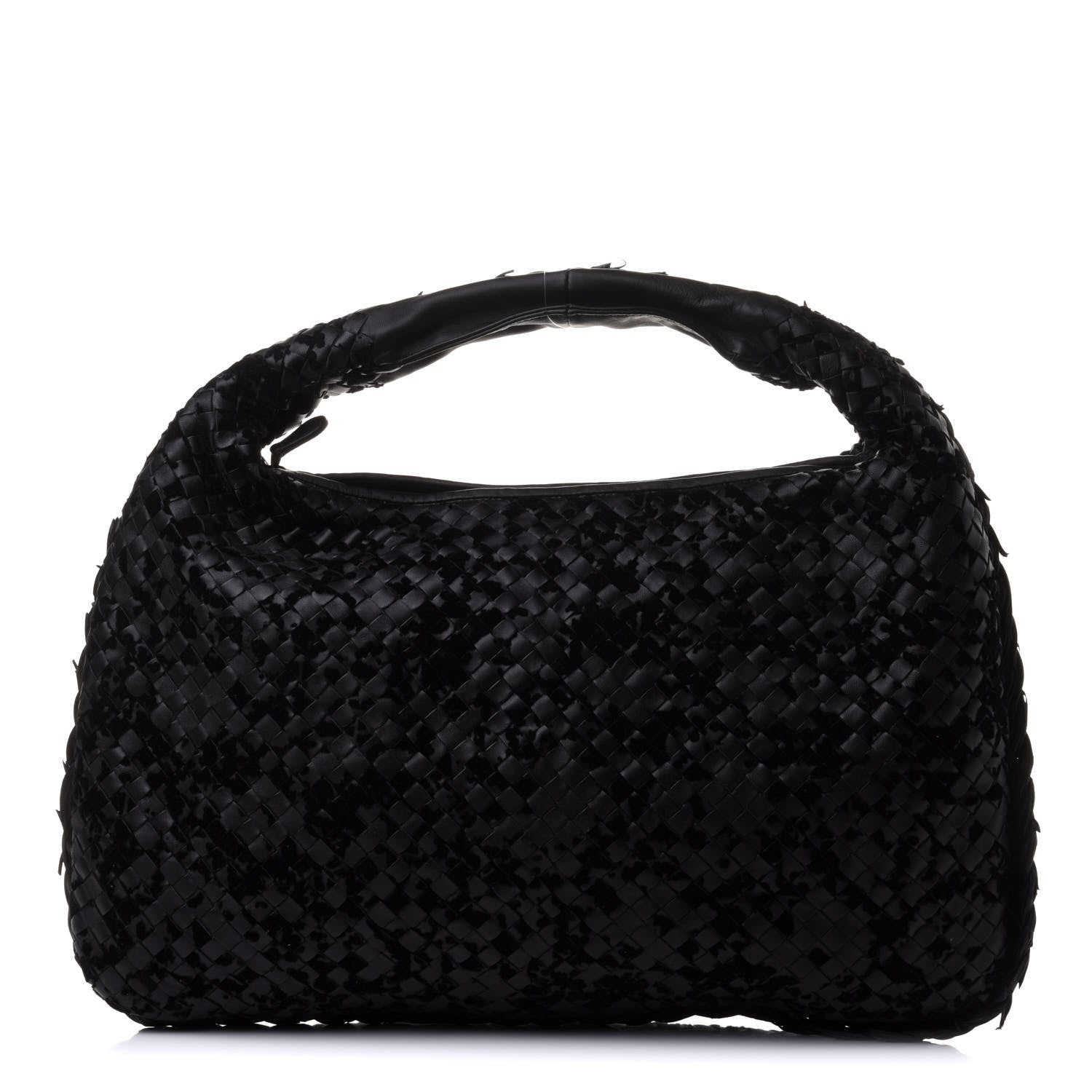 Bottega Veneta Nappa Intrecciato Velvet Embellished Large Veneta Hobo Black 1 of 11