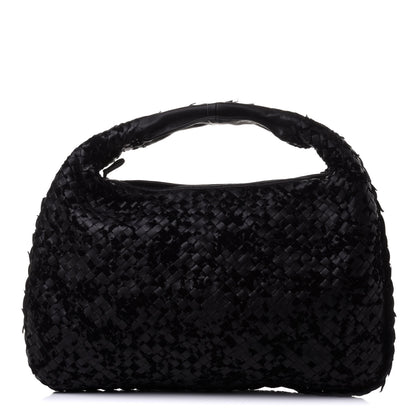 Bottega Veneta Nappa Intrecciato Velvet Embellished Large Veneta Hobo Black 1 of 11