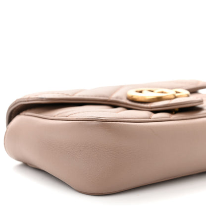Gucci Calfskin Matelasse Super Mini GG Marmont Shoulder Bag Porcelain Rose 9 of 13