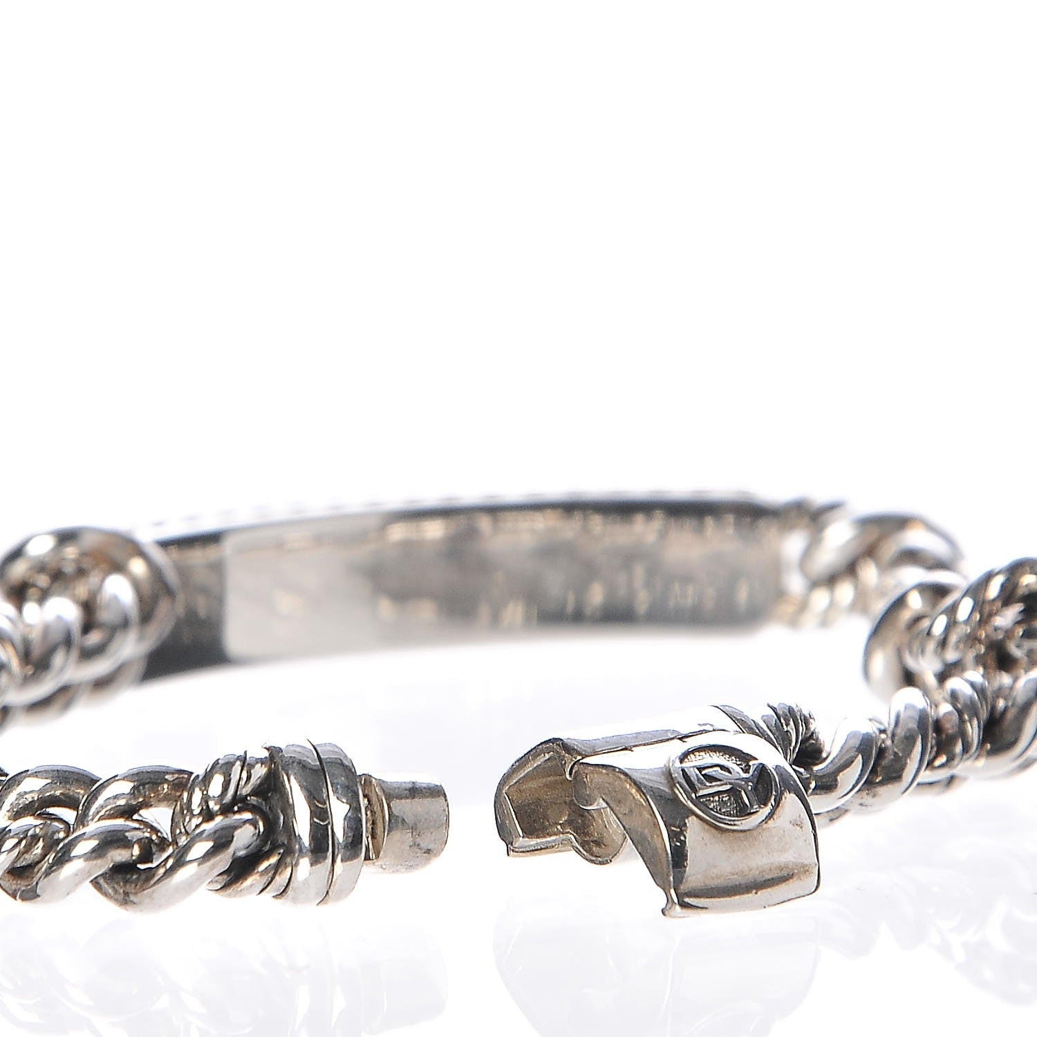 David Yurman Sterling Silver Diamond 7mm Petite Pave Curb Link Love ID Bracelet 4 of 6