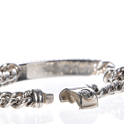 David Yurman Sterling Silver Diamond 7mm Petite Pave Curb Link Love ID Bracelet 4 of 6