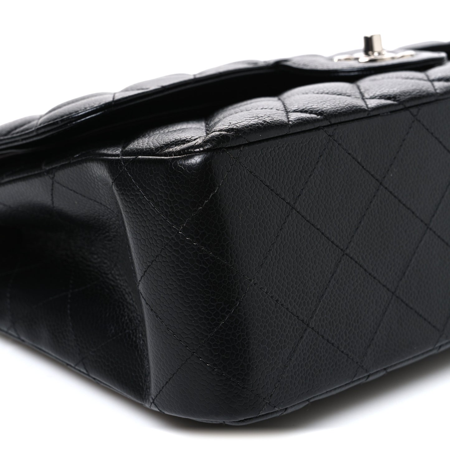 Caviar Quilted Jumbo Double Flap Black