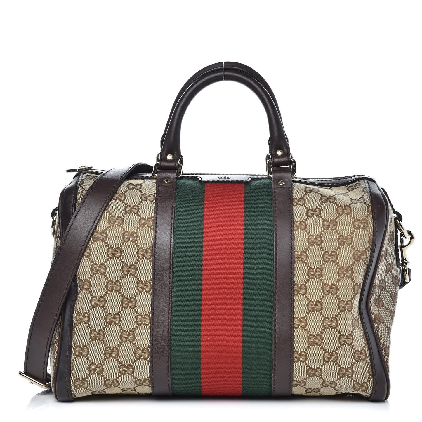 Monogram Vintage Web Medium Boston Dark Brown