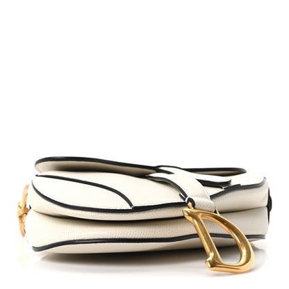 Christian Dior Grained Calfskin Mini Saddle Bag White 4 of 10