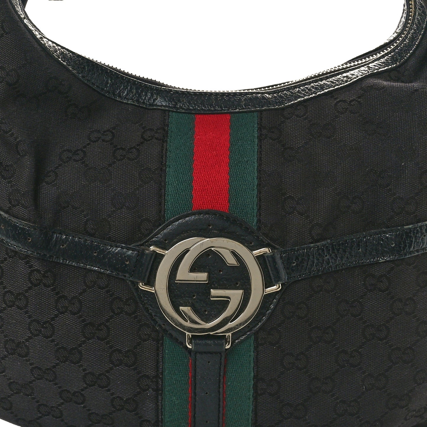 Monogram Web GG Reins Hobo Black