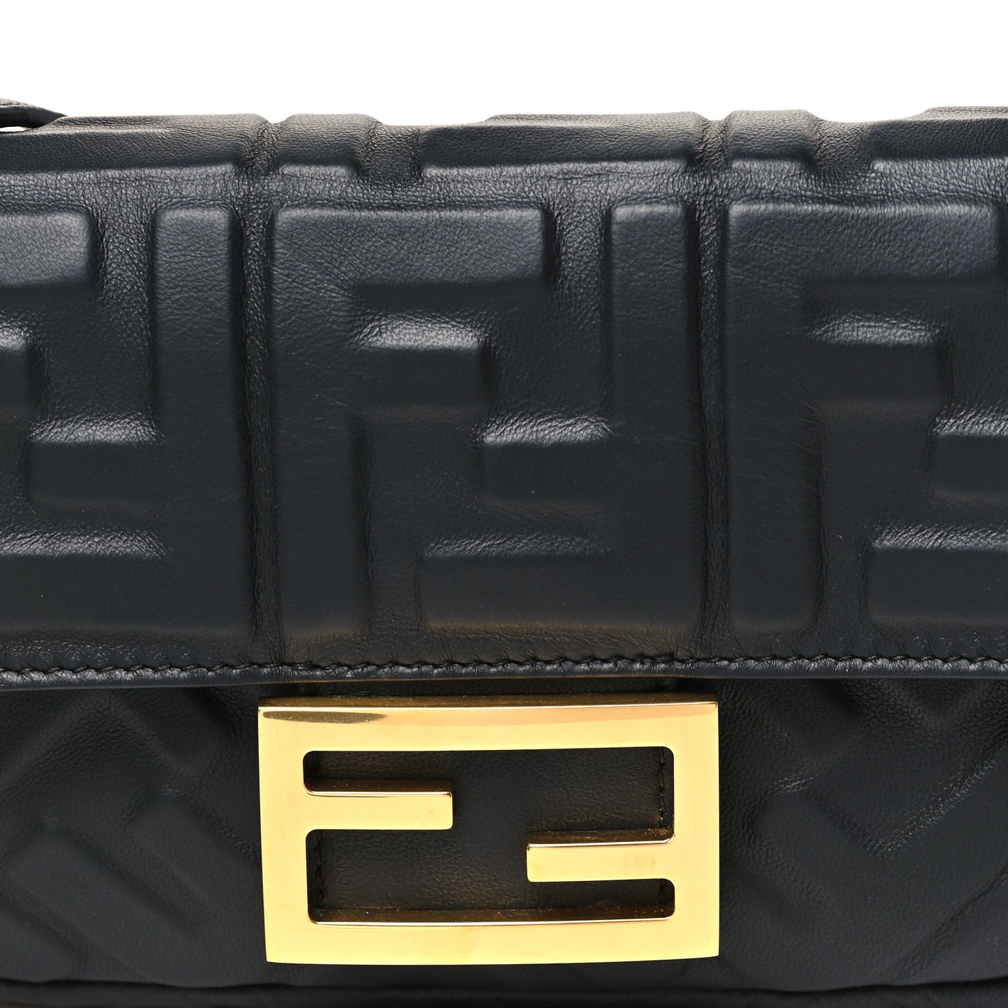 Nappa FF 1974 Embossed Mini Baguette Black
