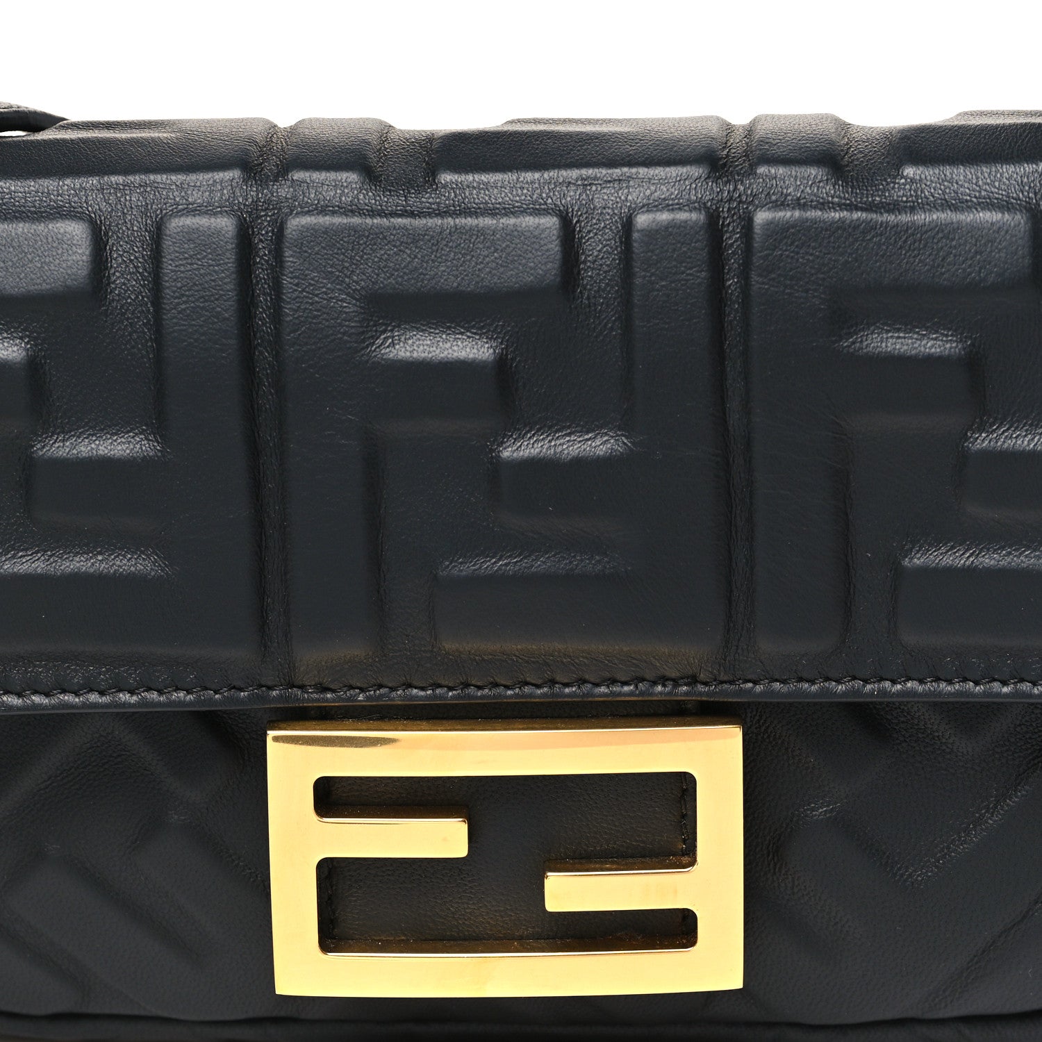 Fendi Nappa FF 1974 Embossed Mini Baguette Black 8 of 10
