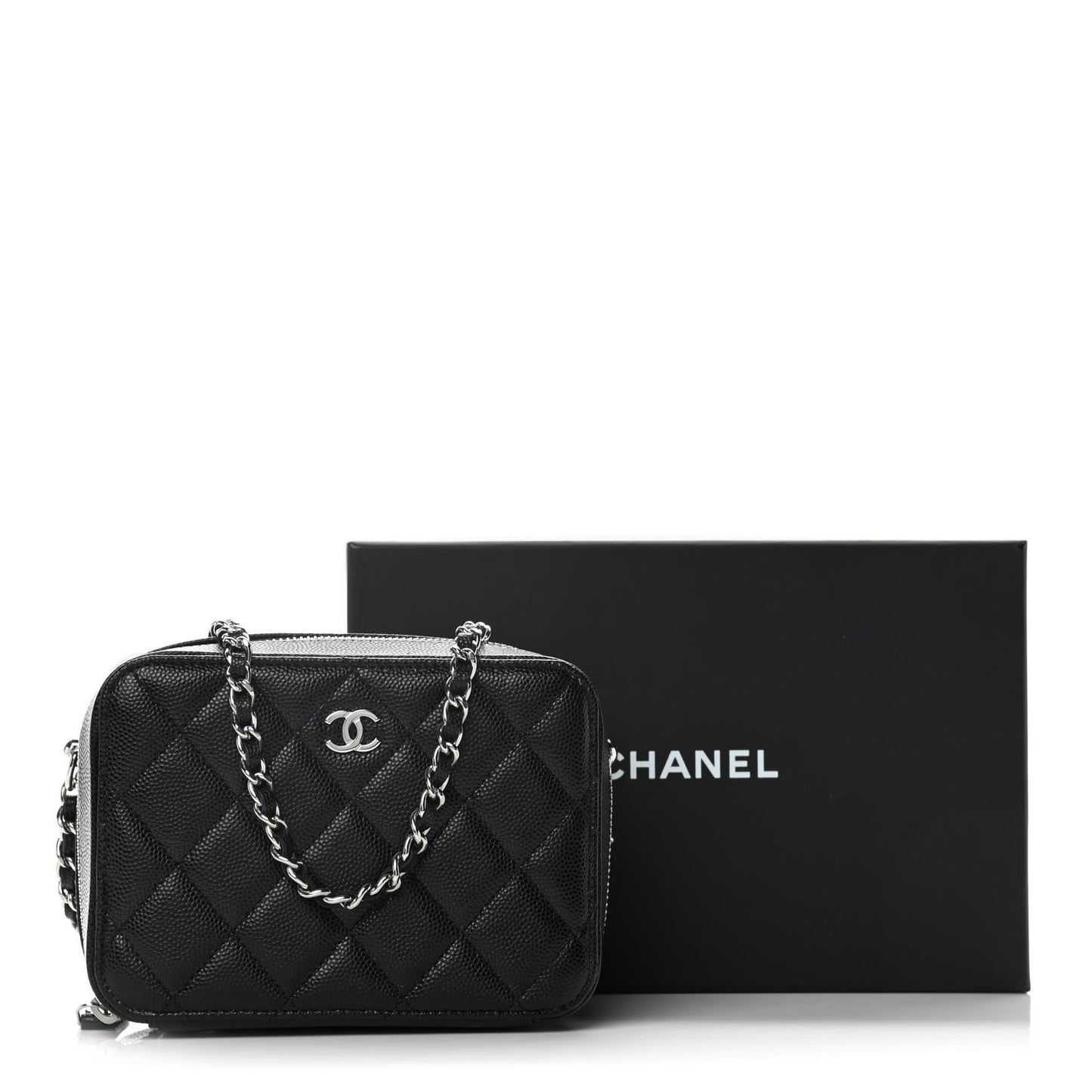 Caviar Quilted Camera Bag Black