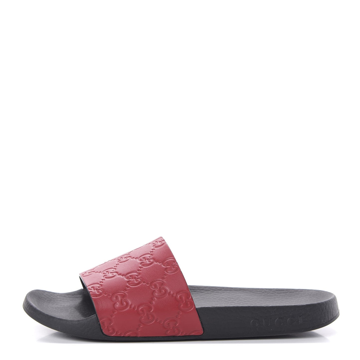 Guccissima Signature Womens Slide Sandals 39 Hibiscus Red