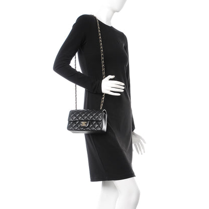 Chanel Lambskin Quilted Mini Rectangular Flap Black 2 of 8