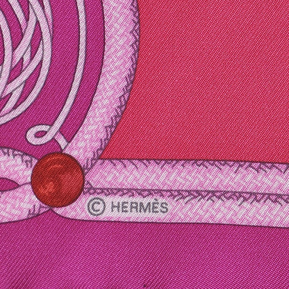 Hermes Silk Brandebourgs Pocket Square Scarf Cyclamen Rose Mauve 5 of 7
