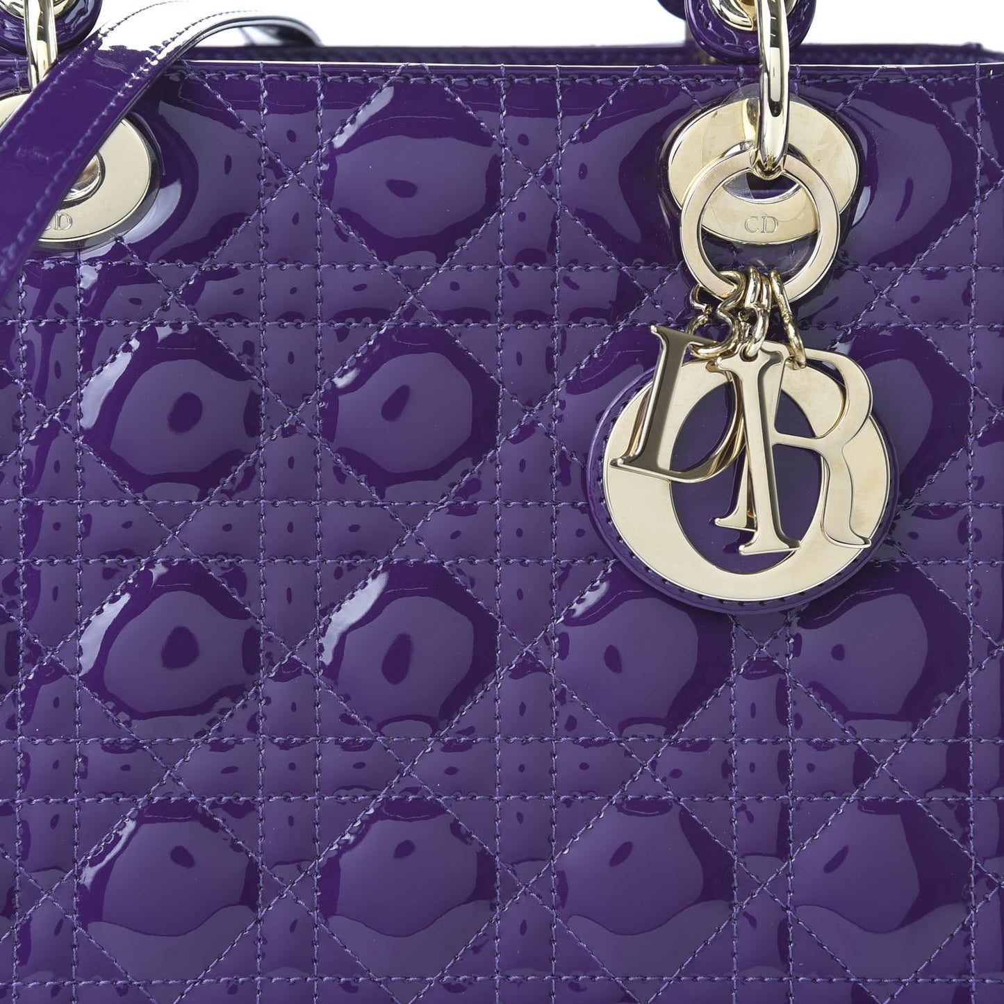 Patent Cannage Medium Lady Dior Purple