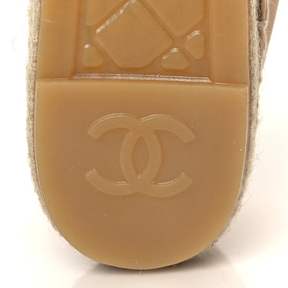 Chanel Lambskin CC Espadrilles 38 Beige Black 7 of 9
