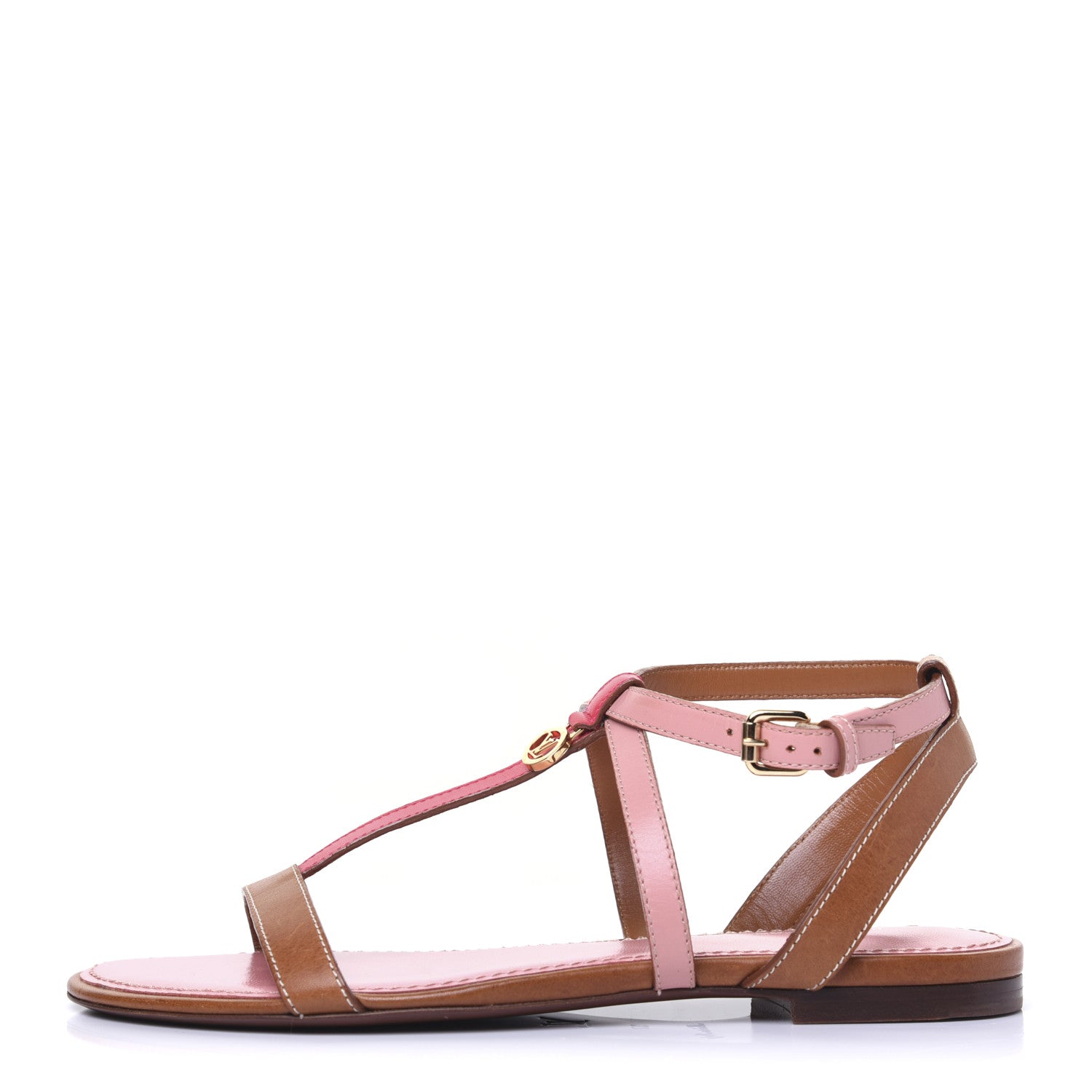 Louis Vuitton Calfskin Farenheit Flat Sandals 37 Pink 1 of 12