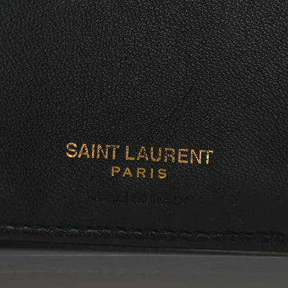 Saint Laurent Patent Matelasse Monogram Vicky Tri-Fold Wallet Black 6 of 6