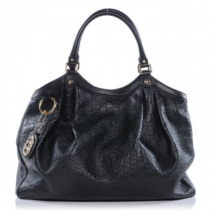 Gucci Guccissima Large Sukey Tote Black 1 of 8