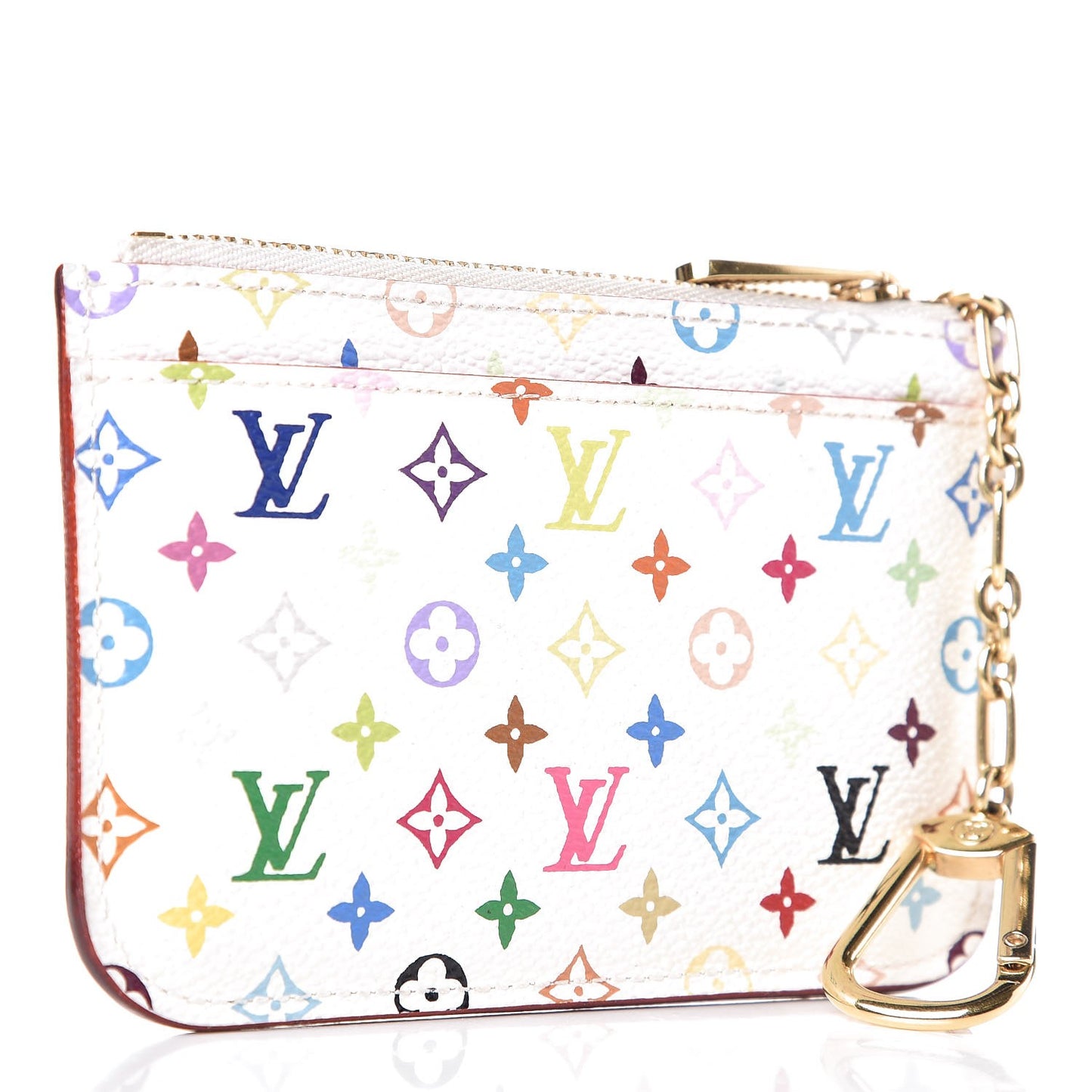 Monogram Multicolor Key Pouch White Litchi